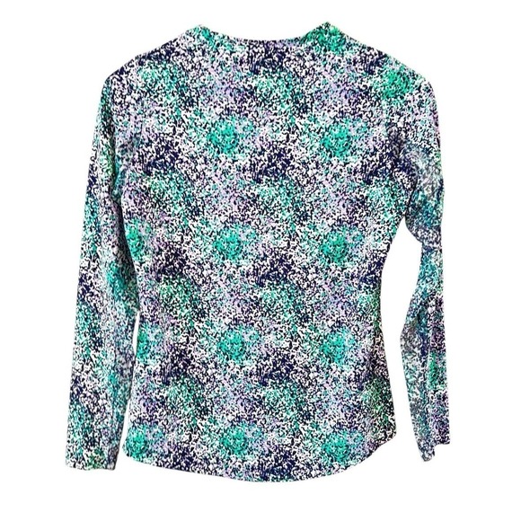 IBKUL UPF 50+ Long Sleeve Performance Shirt Womens Size XS Print Mesh Golf Top - Picture 4 of 7